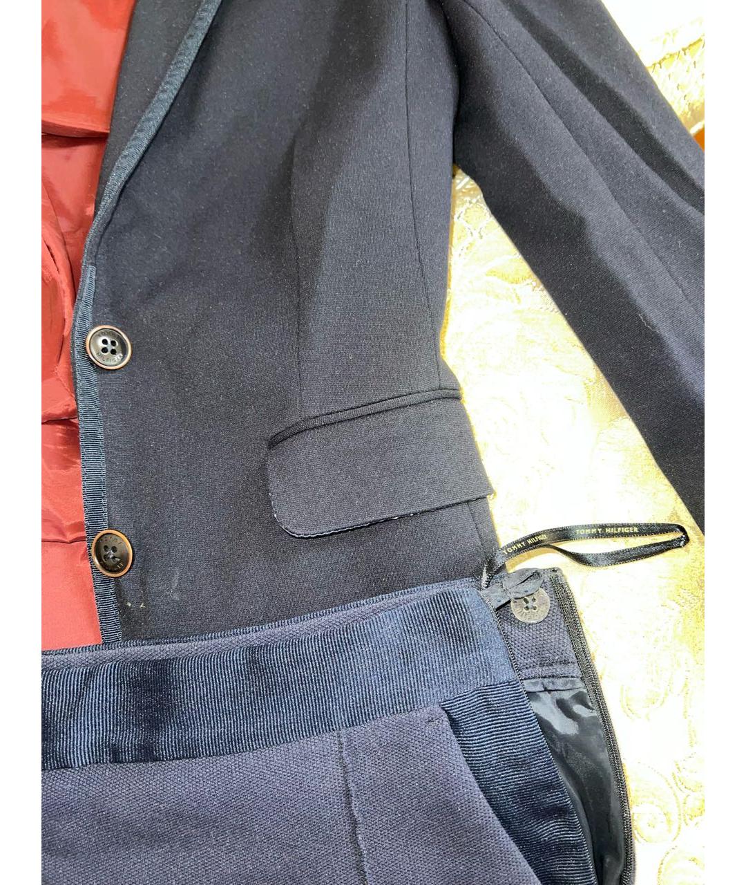 TOMMY HILFIGER Темно-синий кашемировый костюм с юбками, фото 4