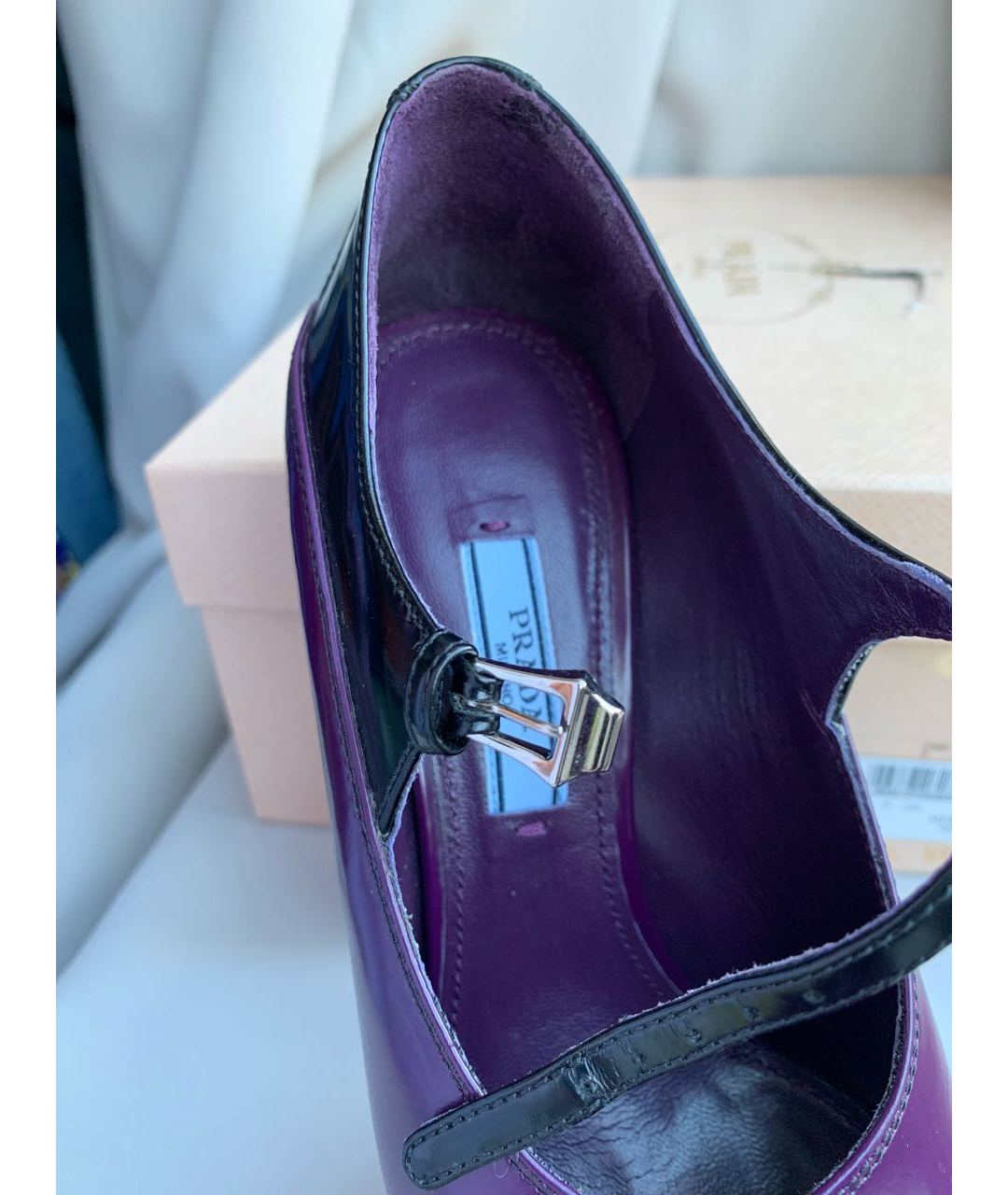 PRADA Фиолетовые кожаные туфли, фото 7