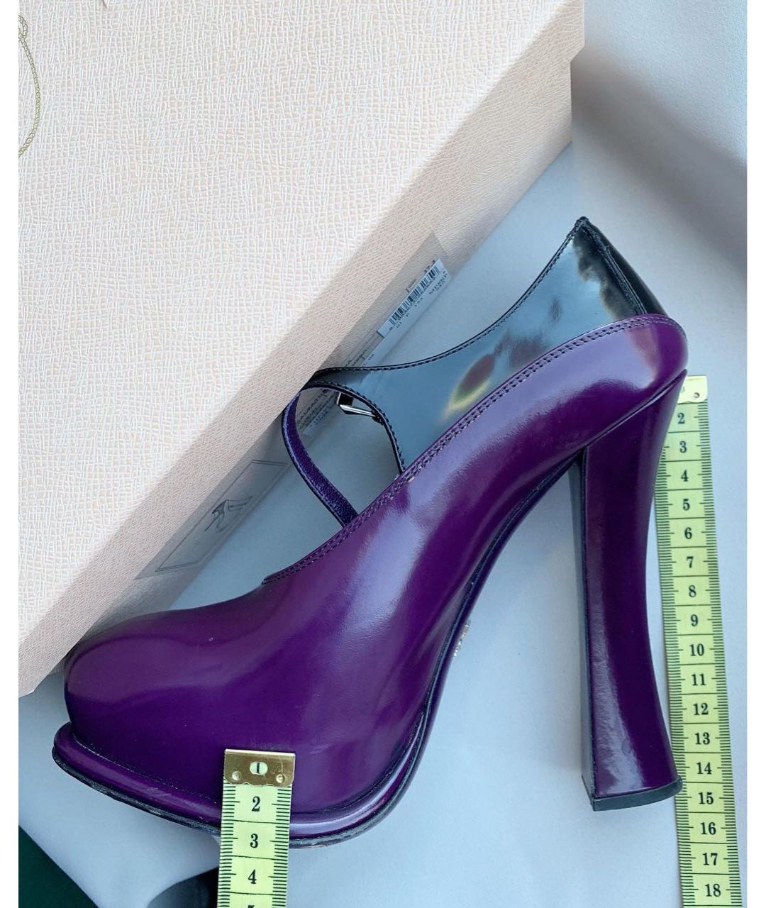 PRADA Фиолетовые кожаные туфли, фото 9