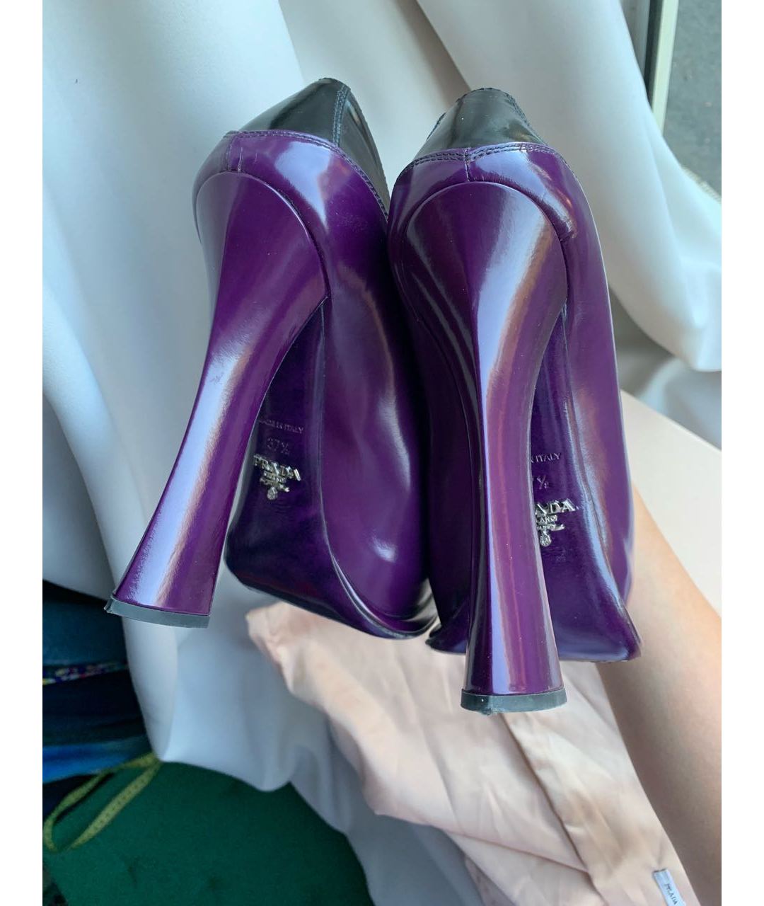 PRADA Фиолетовые кожаные туфли, фото 8