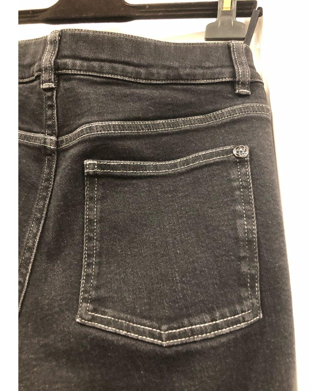 CHANEL PRE-OWNED Черные хлопко-полиэстеровые джинсы слим, фото 8