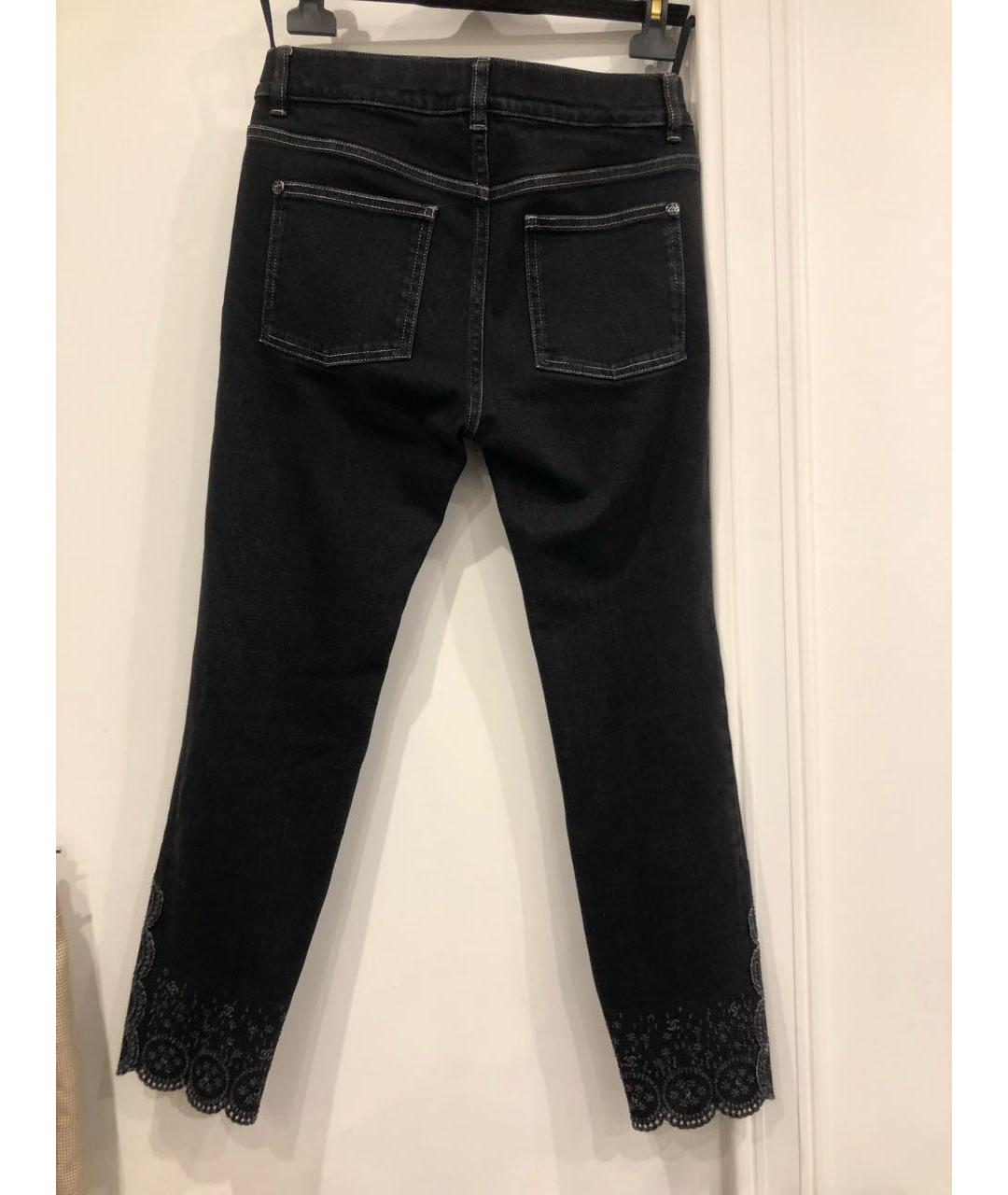 CHANEL Черные хлопко-полиэстеровые джинсы слим, фото 7