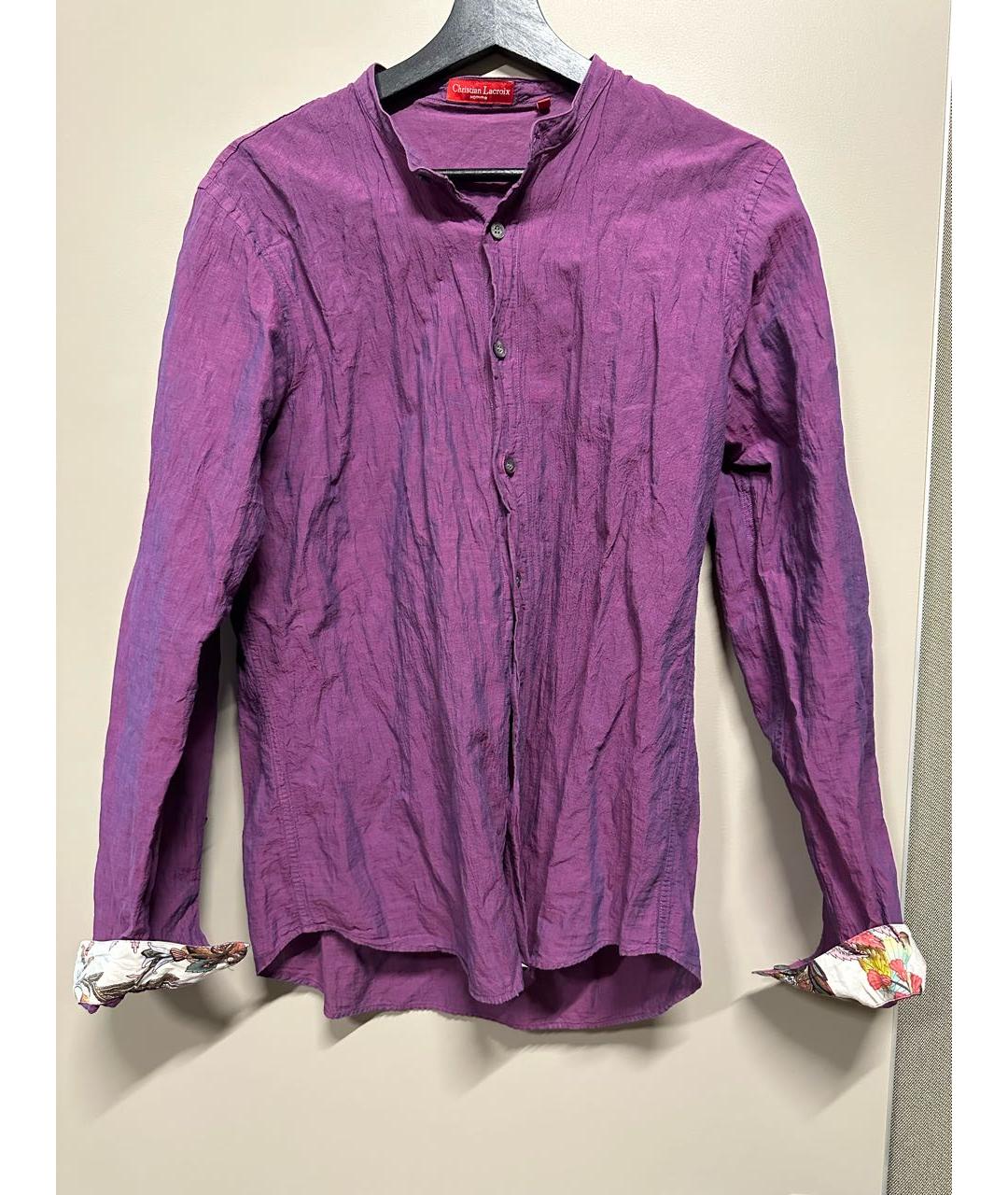 CHRISTIAN LACROIX Бордовая хлопковая кэжуал рубашка, фото 9