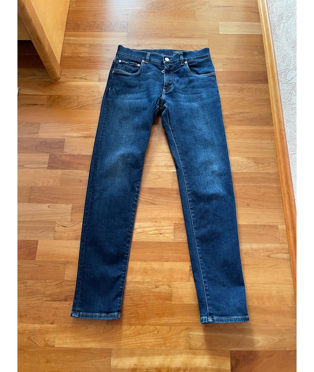 DOLCE&GABBANA Темно-синие хлопко-эластановые джинсы скинни, фото 5