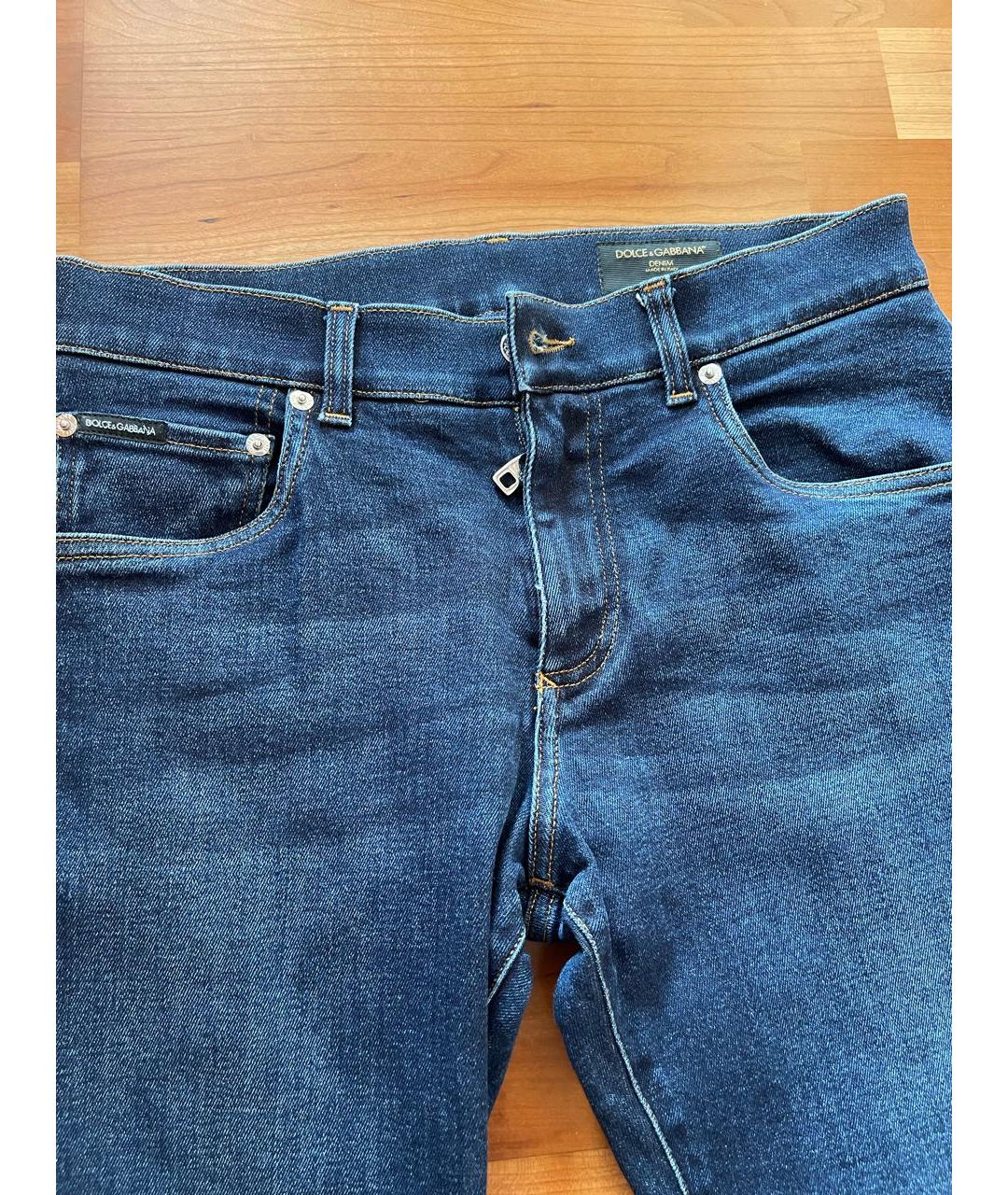 DOLCE&GABBANA Темно-синие хлопко-эластановые джинсы скинни, фото 4
