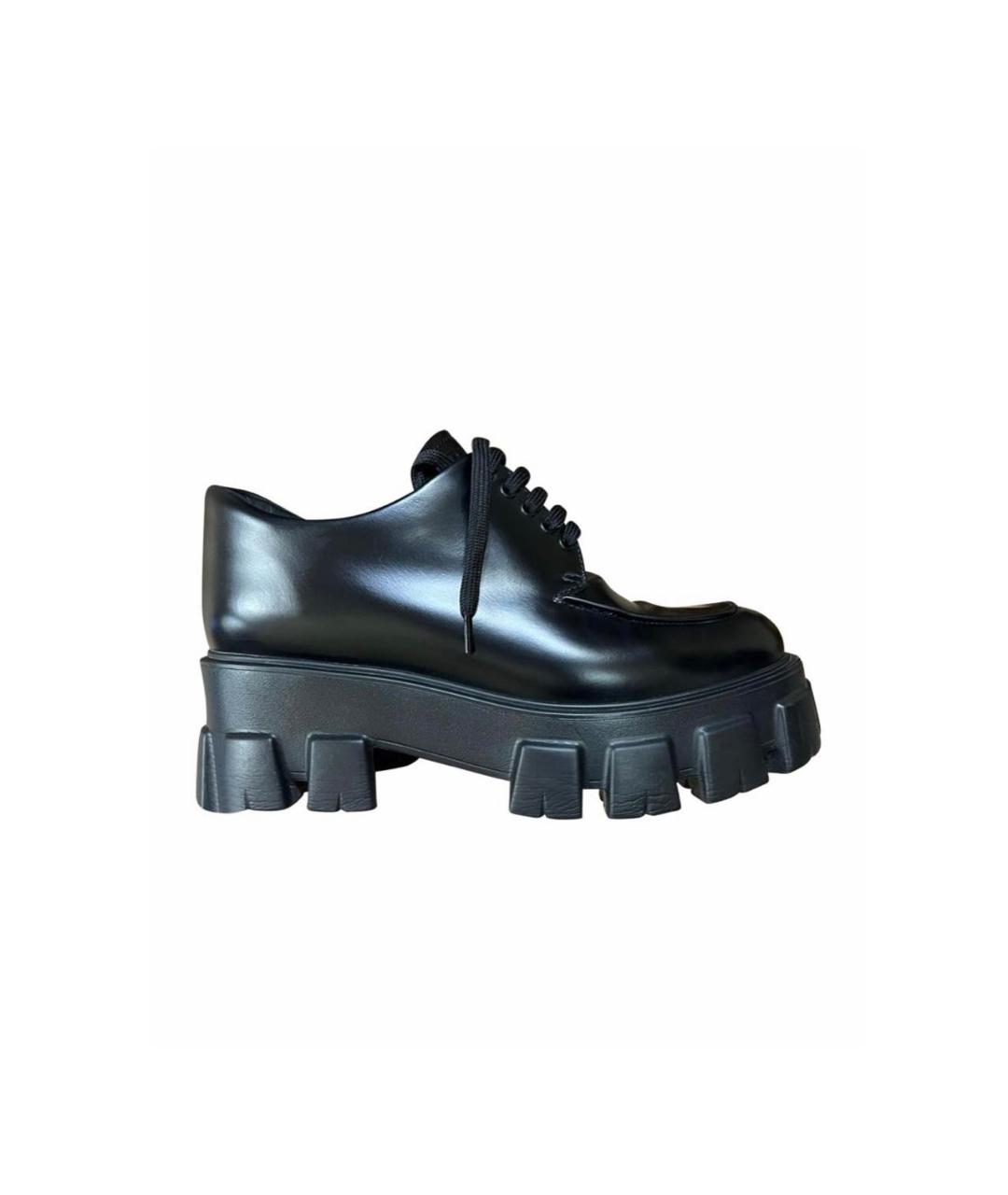 PRADA Черные кожаные брогги и оксфорды, фото 1