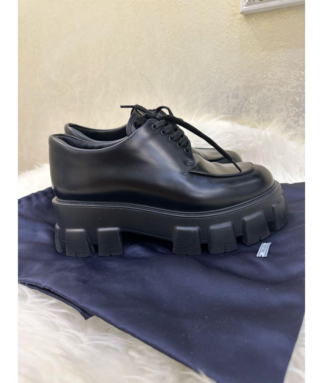 PRADA Черные кожаные брогги и оксфорды, фото 2