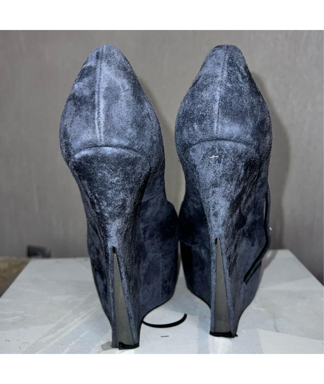CASADEI Антрацитовые замшевые туфли, фото 4