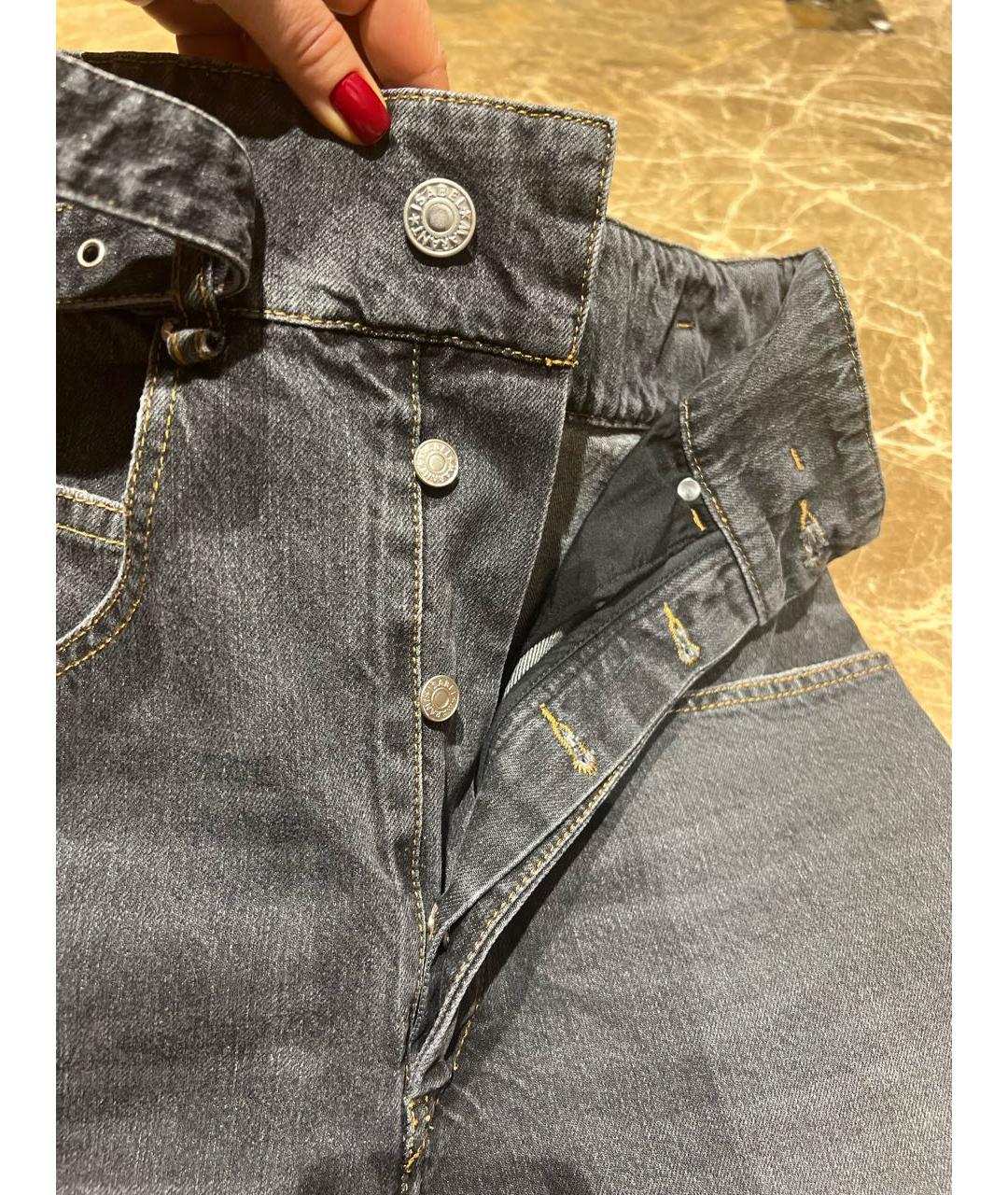 ISABEL MARANT ETOILE Антрацитовые хлопковые джинсы слим, фото 5