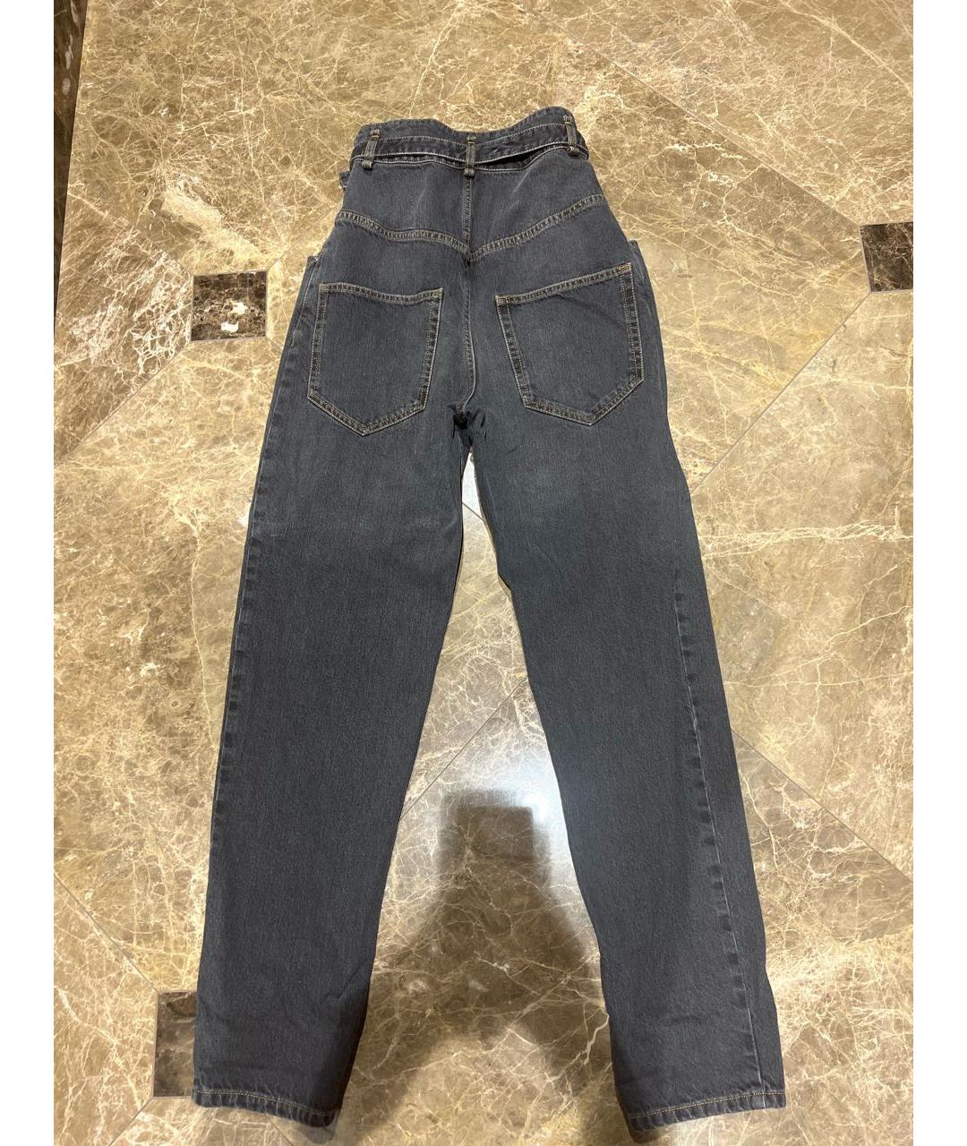 ISABEL MARANT ETOILE Антрацитовые хлопковые джинсы слим, фото 2