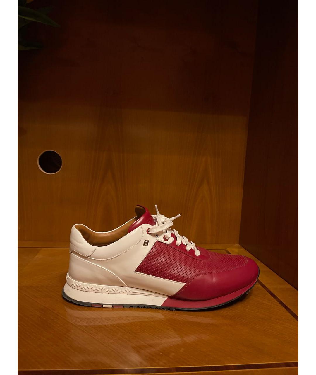 BALLY Бордовые кожаные низкие кроссовки / кеды, фото 6