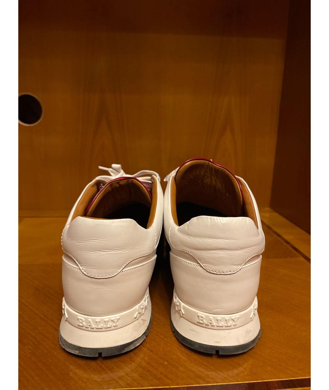 BALLY Бордовые кожаные низкие кроссовки / кеды, фото 4