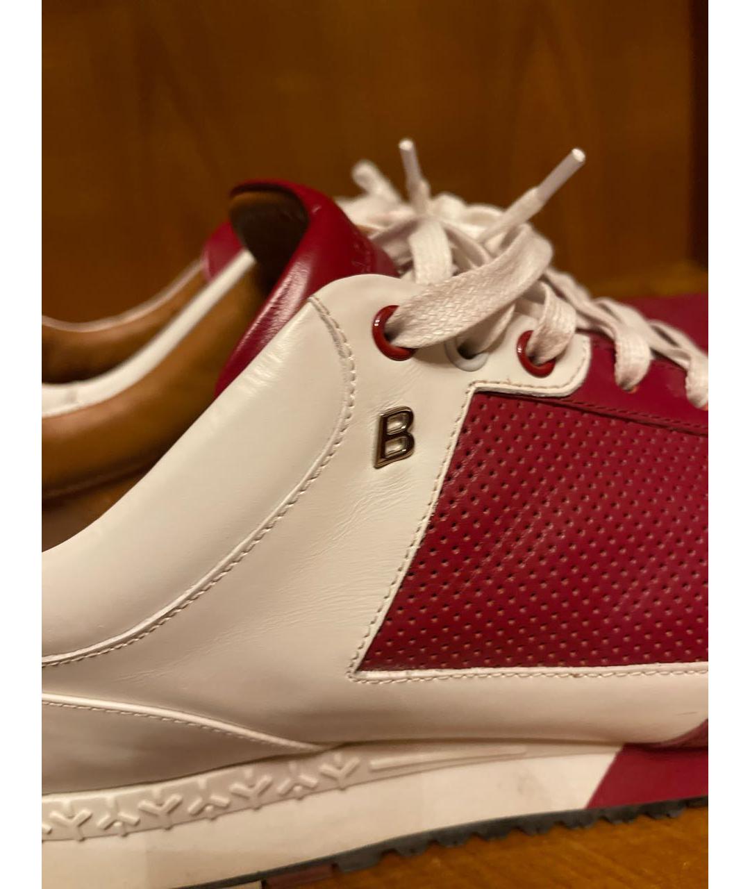 BALLY Бордовые кожаные низкие кроссовки / кеды, фото 5
