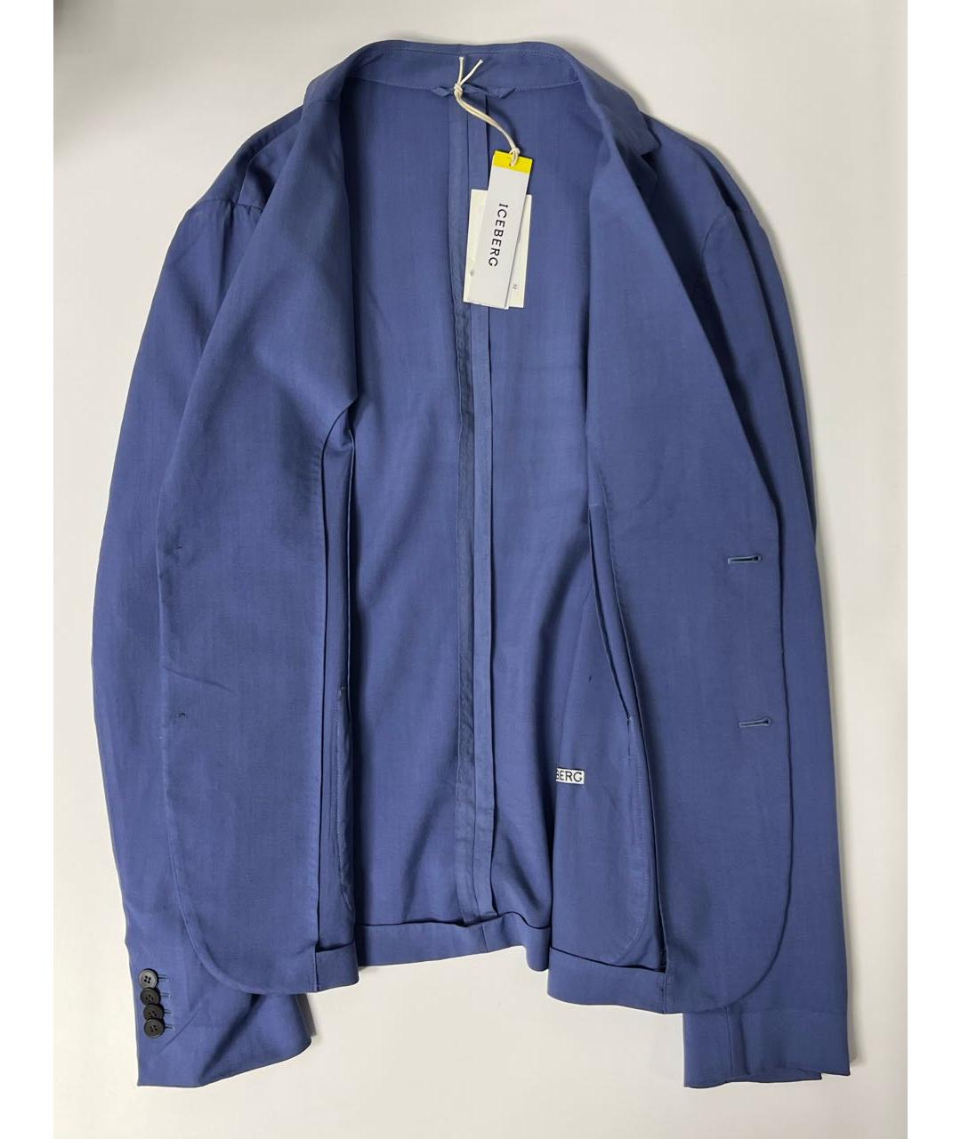 ICEBERG Голубой шерстяной пиджак, фото 2