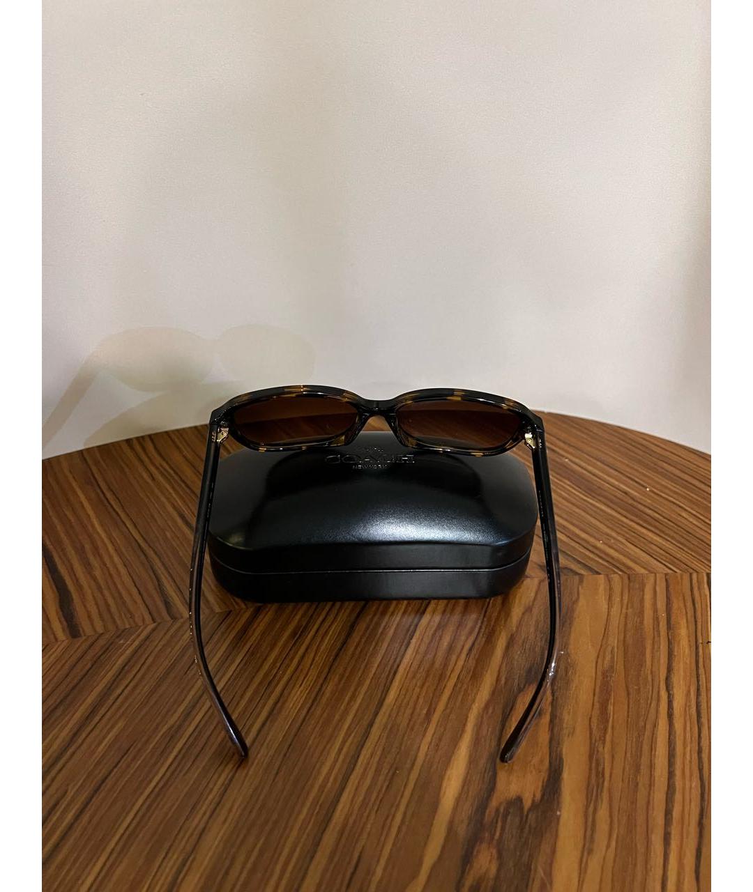 COACH Коричневые пластиковые солнцезащитные очки, фото 5