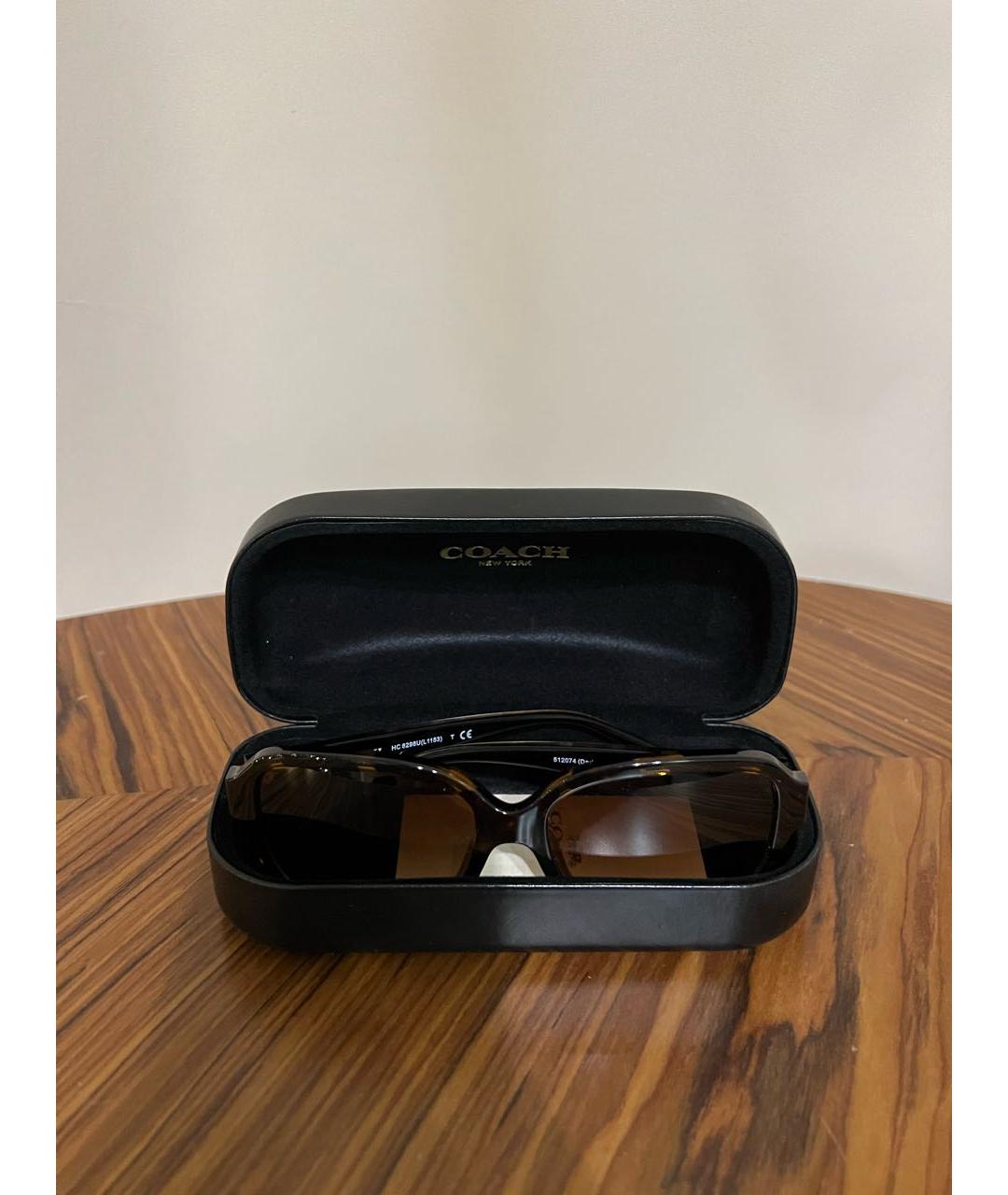 COACH Коричневые пластиковые солнцезащитные очки, фото 4
