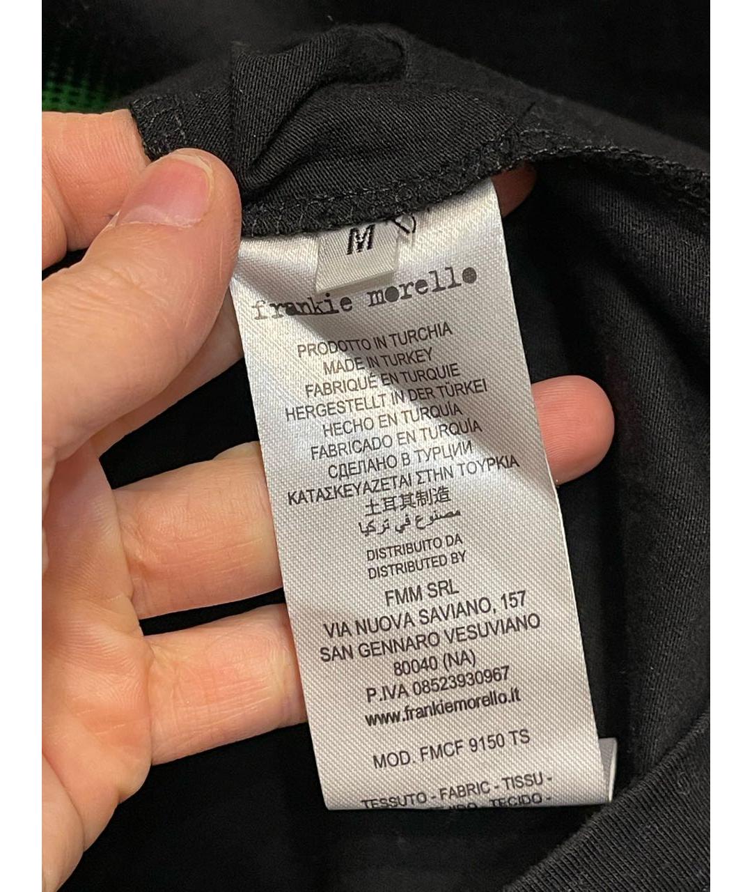 FRANKIE MORELLO Черная хлопковая футболка, фото 4