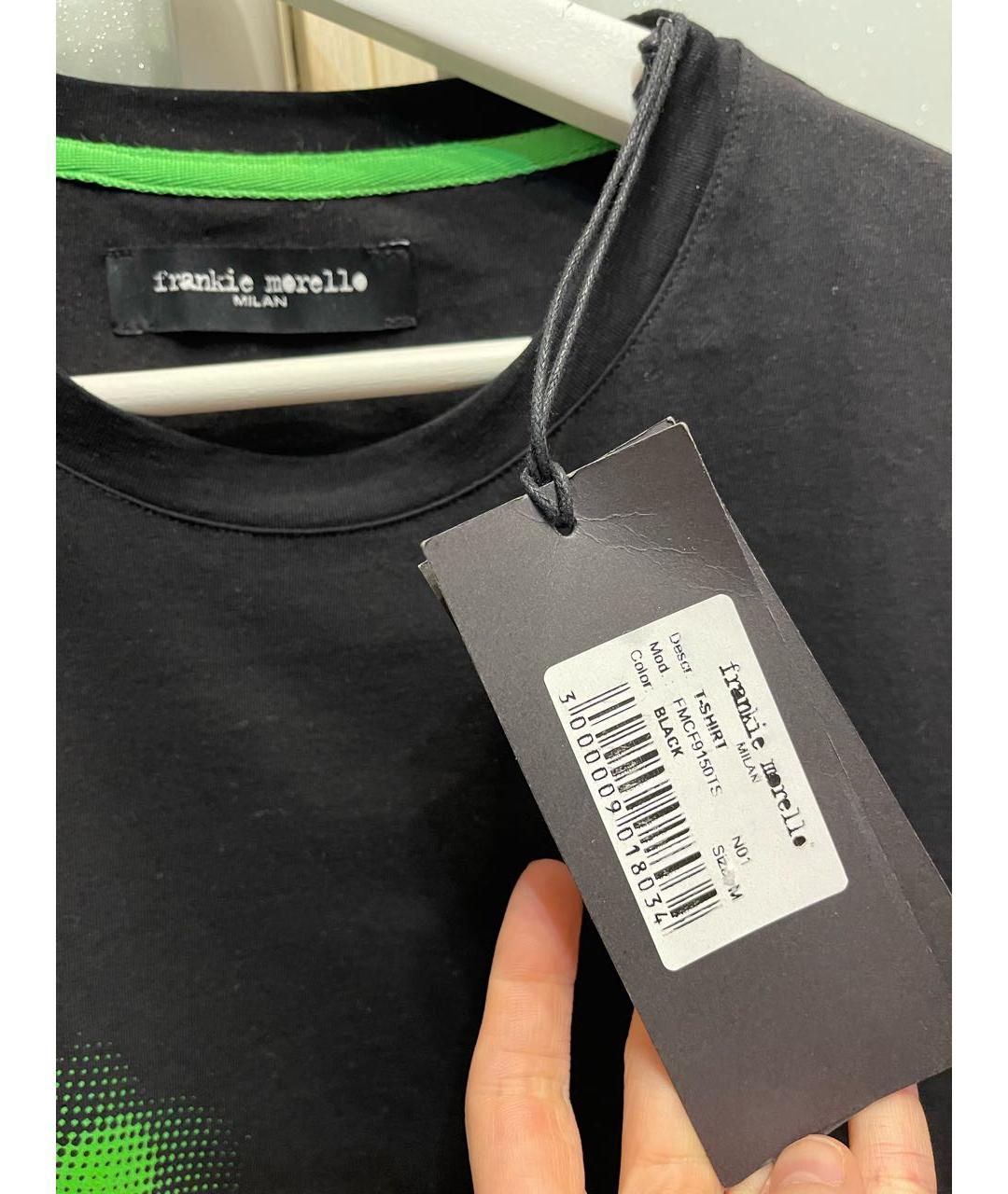 FRANKIE MORELLO Черная хлопковая футболка, фото 3