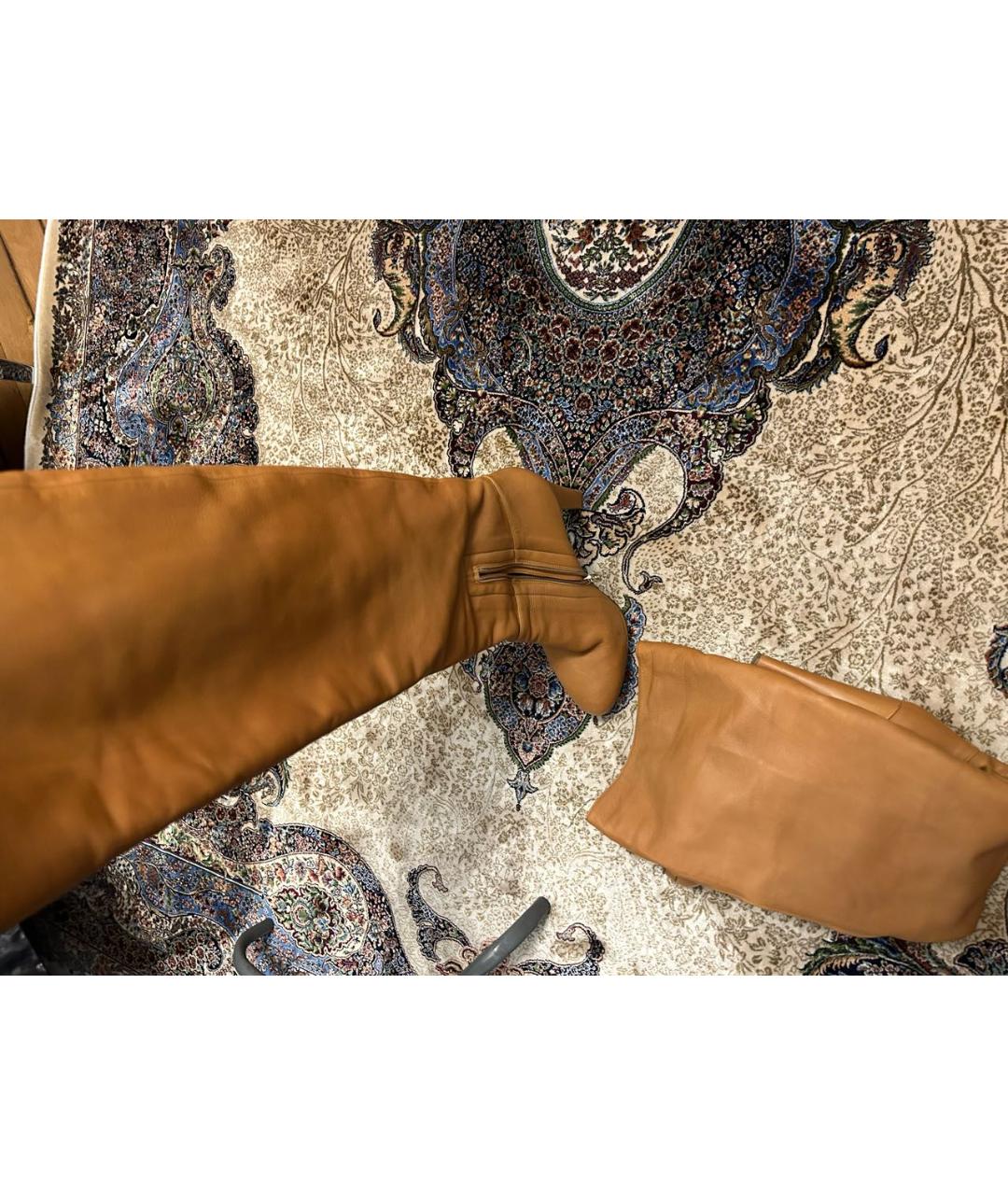 LE SILLA Бежевые кожаные ботфорты, фото 4