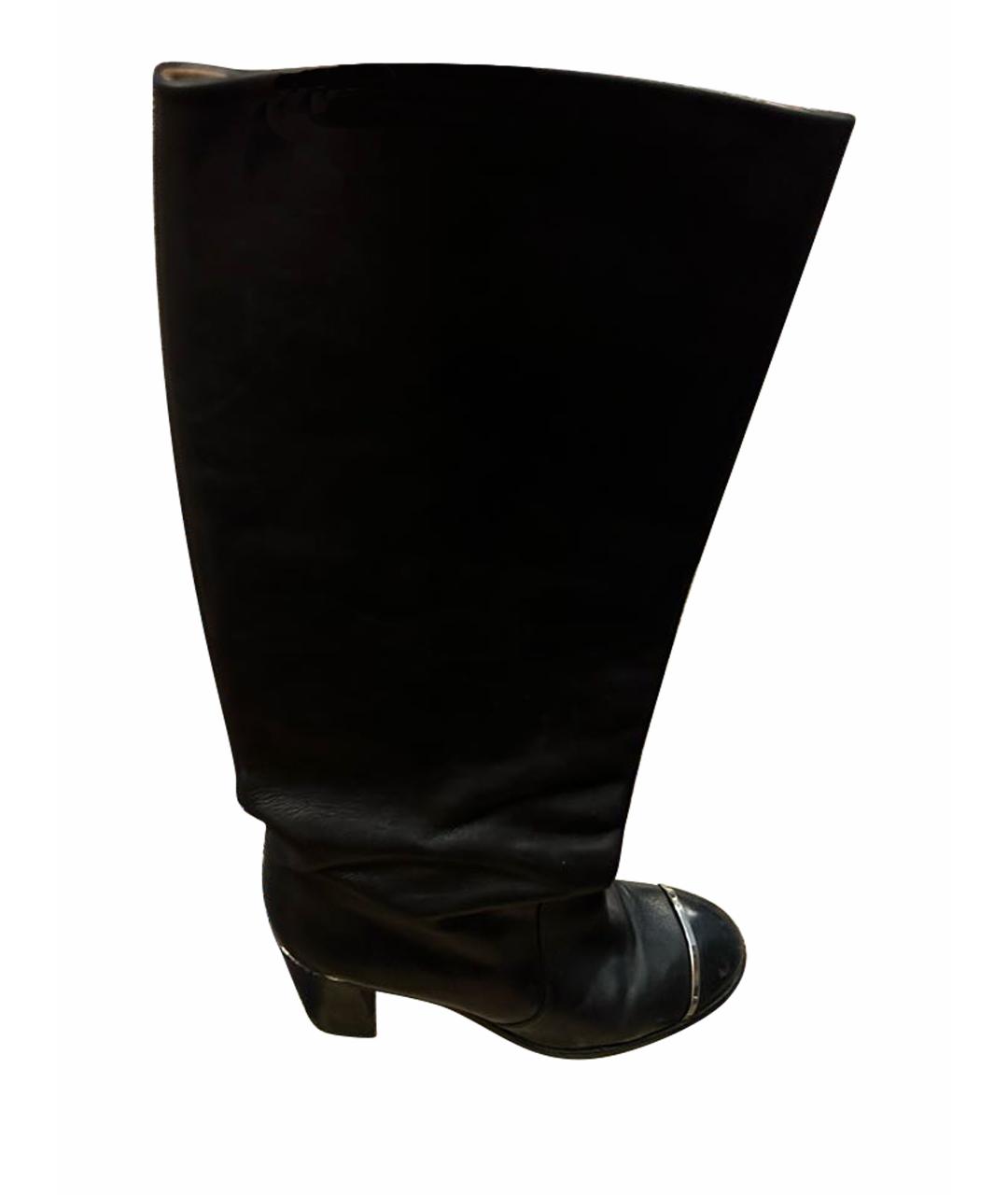 CHANEL PRE-OWNED Черные кожаные сапоги, фото 1