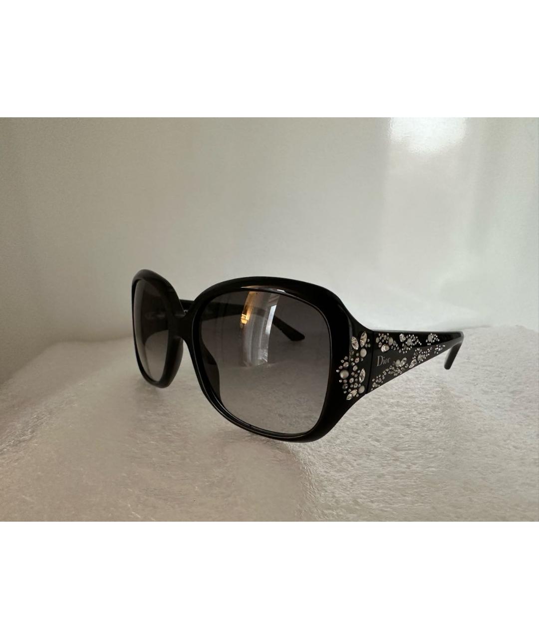 CHRISTIAN DIOR Черные пластиковые солнцезащитные очки, фото 4