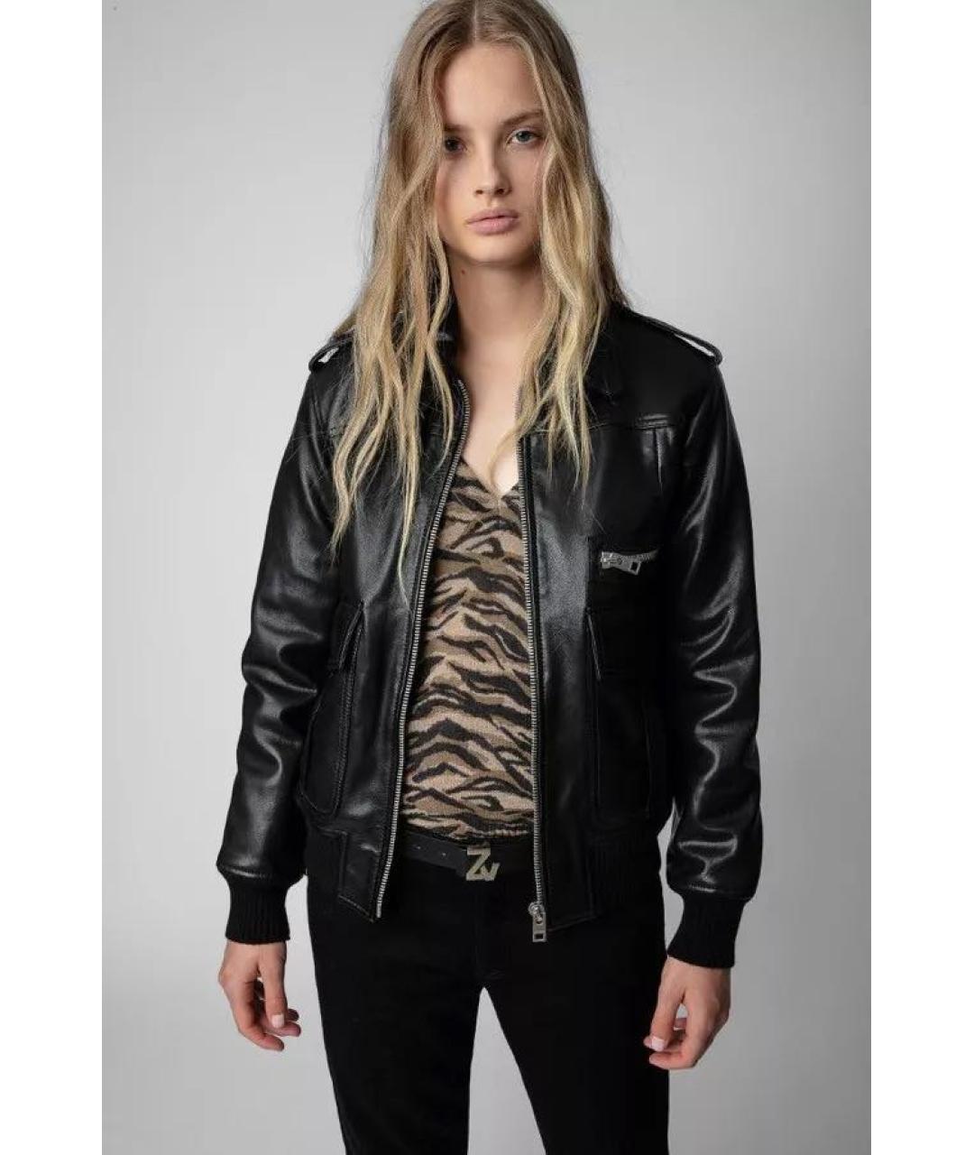 ZADIG & VOLTAIRE Черная кожаная куртка, фото 3