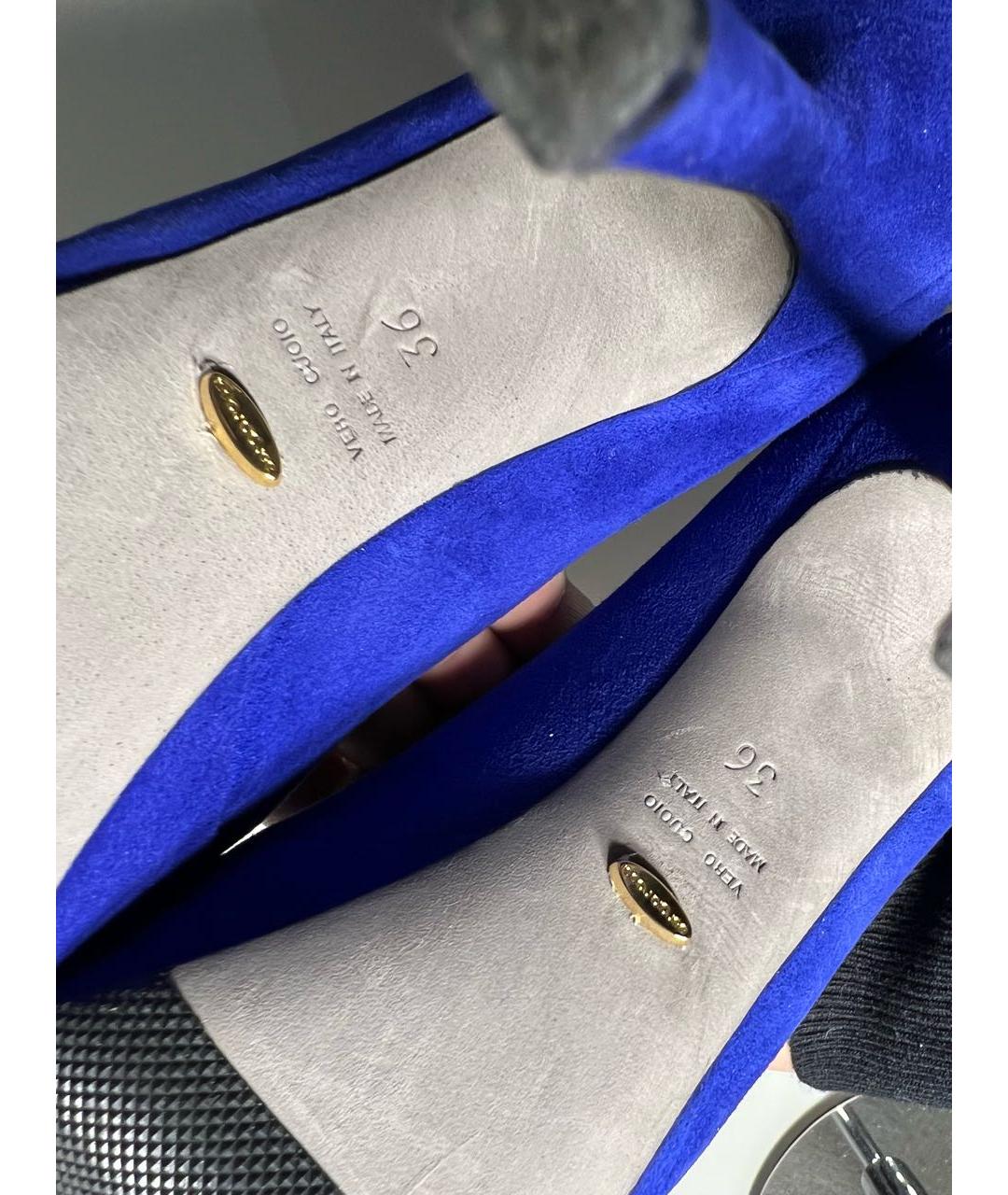 SERGIO ROSSI Синие замшевые туфли, фото 4