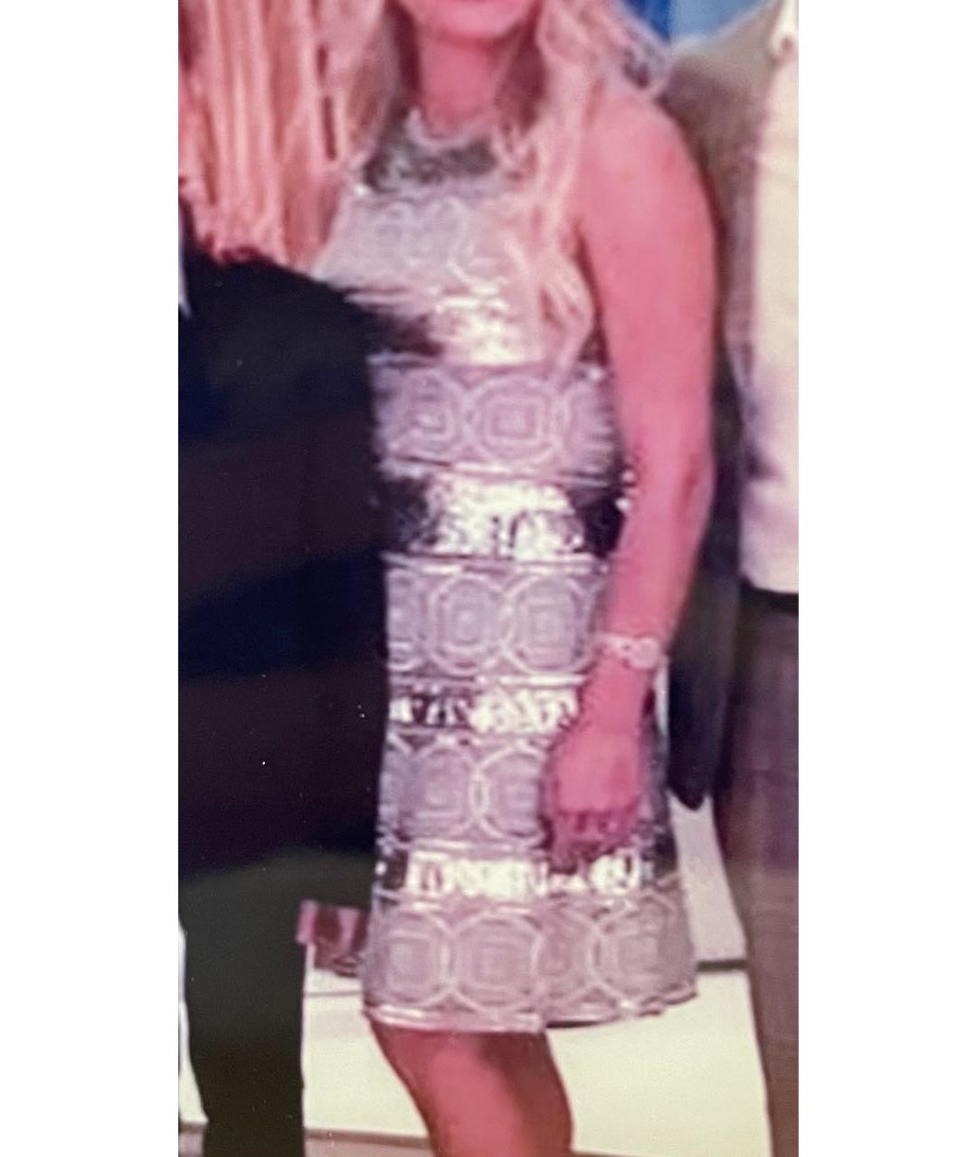 ELIE SAAB Серебряное шелковое коктейльное платье, фото 8
