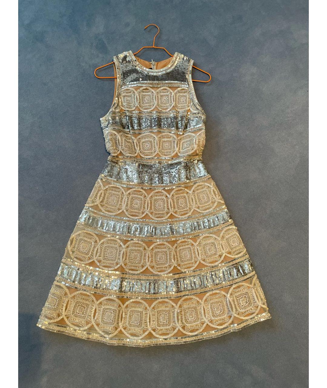 ELIE SAAB Серебряное шелковое коктейльное платье, фото 6