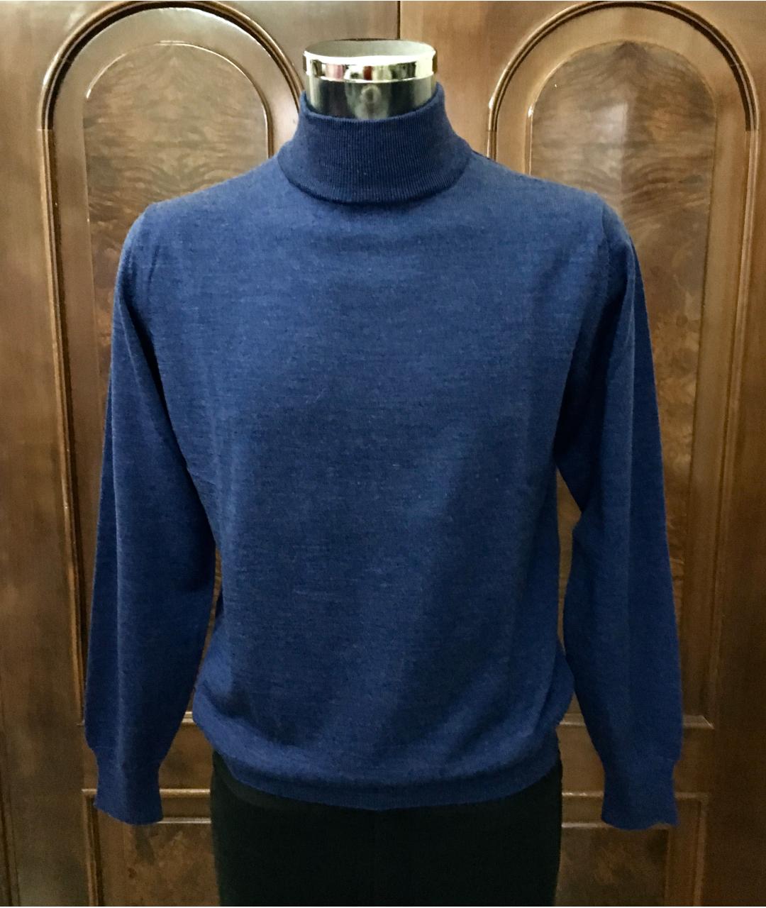 AZZARO Синий шерстяной джемпер / свитер, фото 6