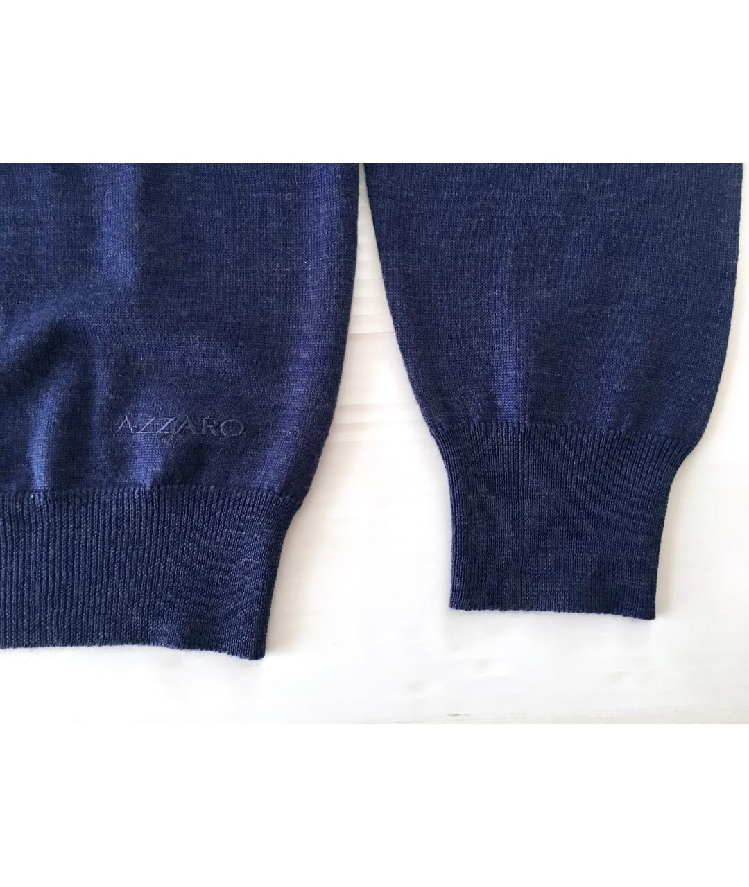 AZZARO Синий шерстяной джемпер / свитер, фото 4