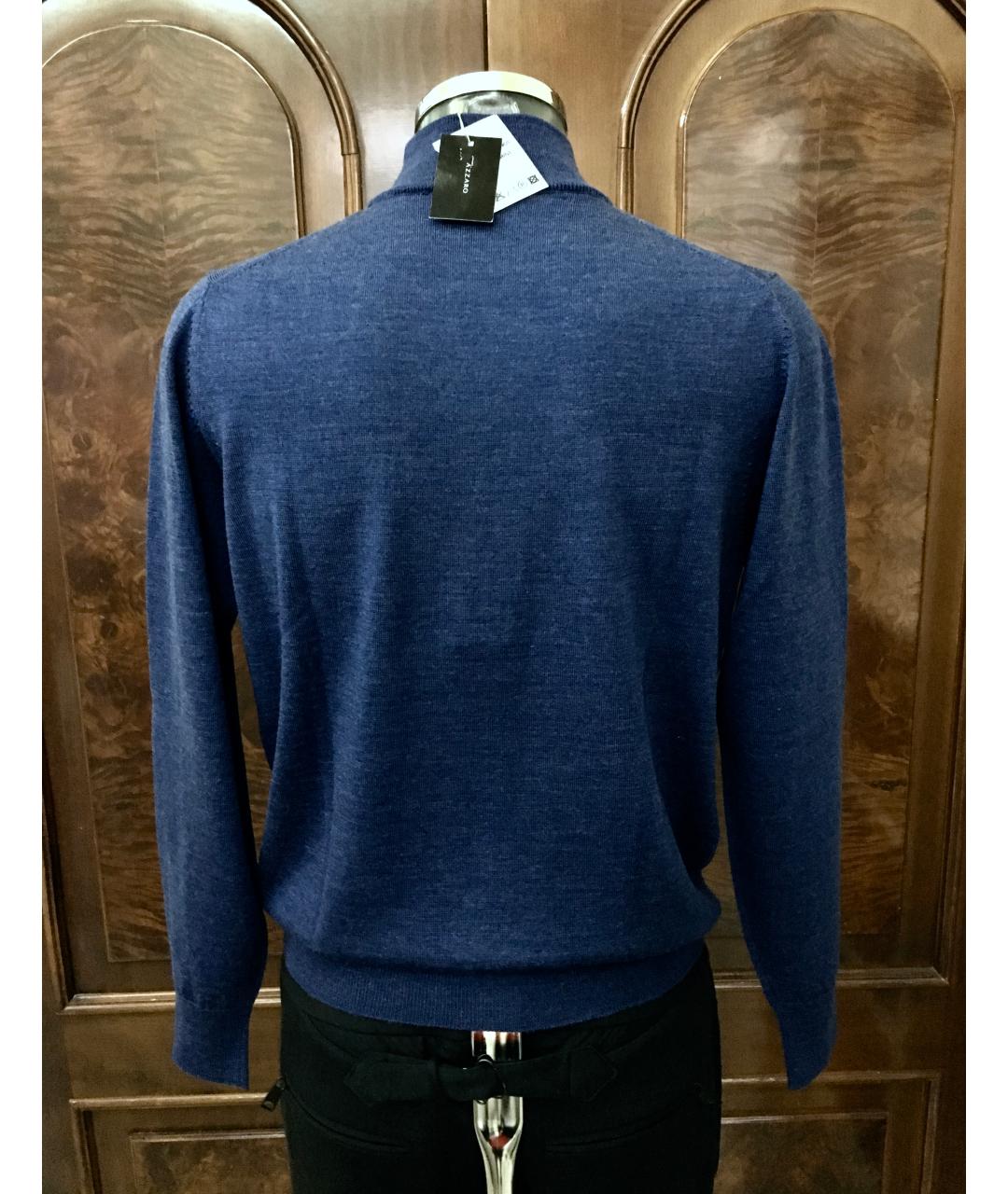 AZZARO Синий шерстяной джемпер / свитер, фото 2