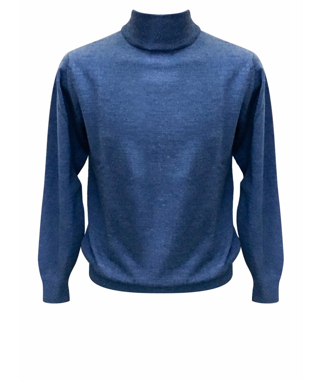 AZZARO Синий шерстяной джемпер / свитер, фото 1
