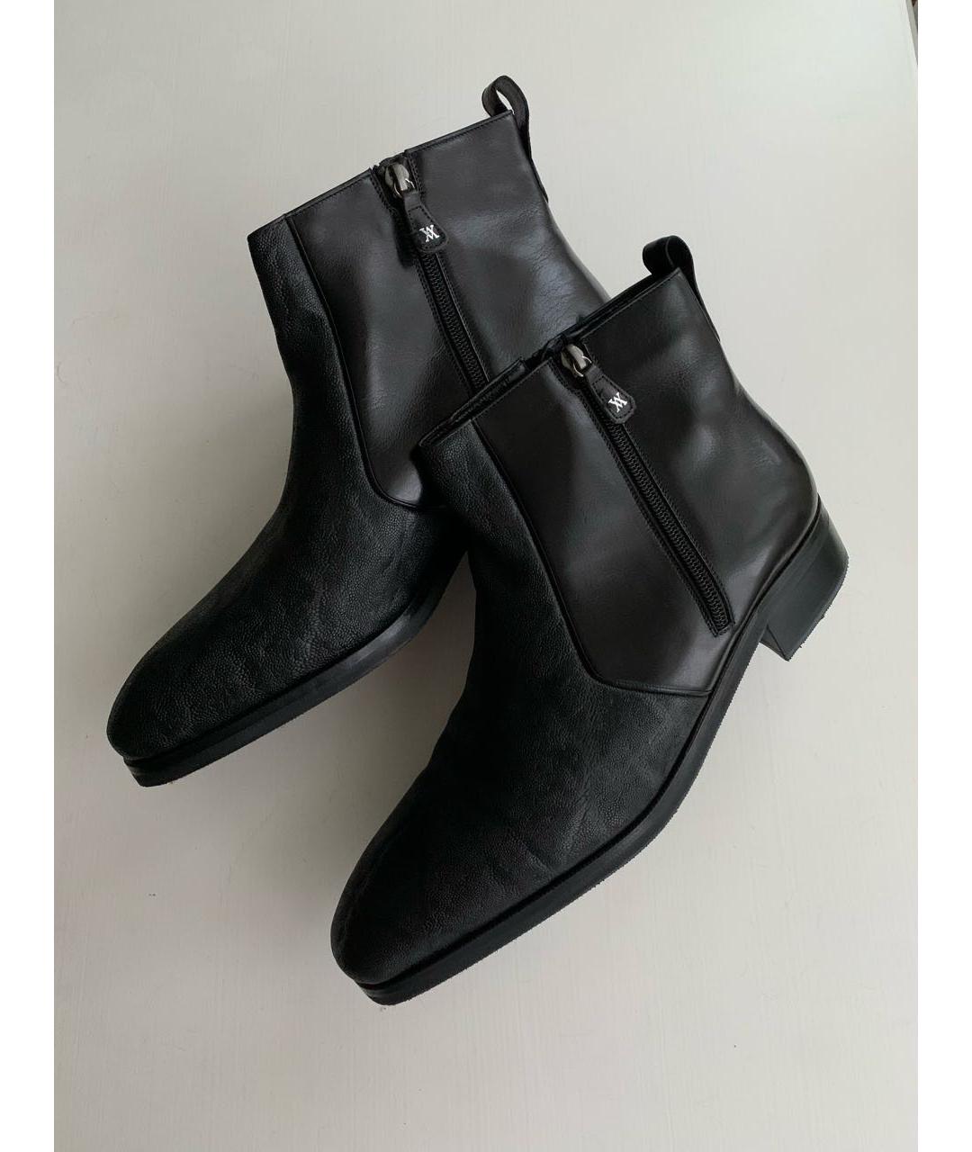ARTIOLI Черные высокие ботинки из экзотической кожи, фото 6
