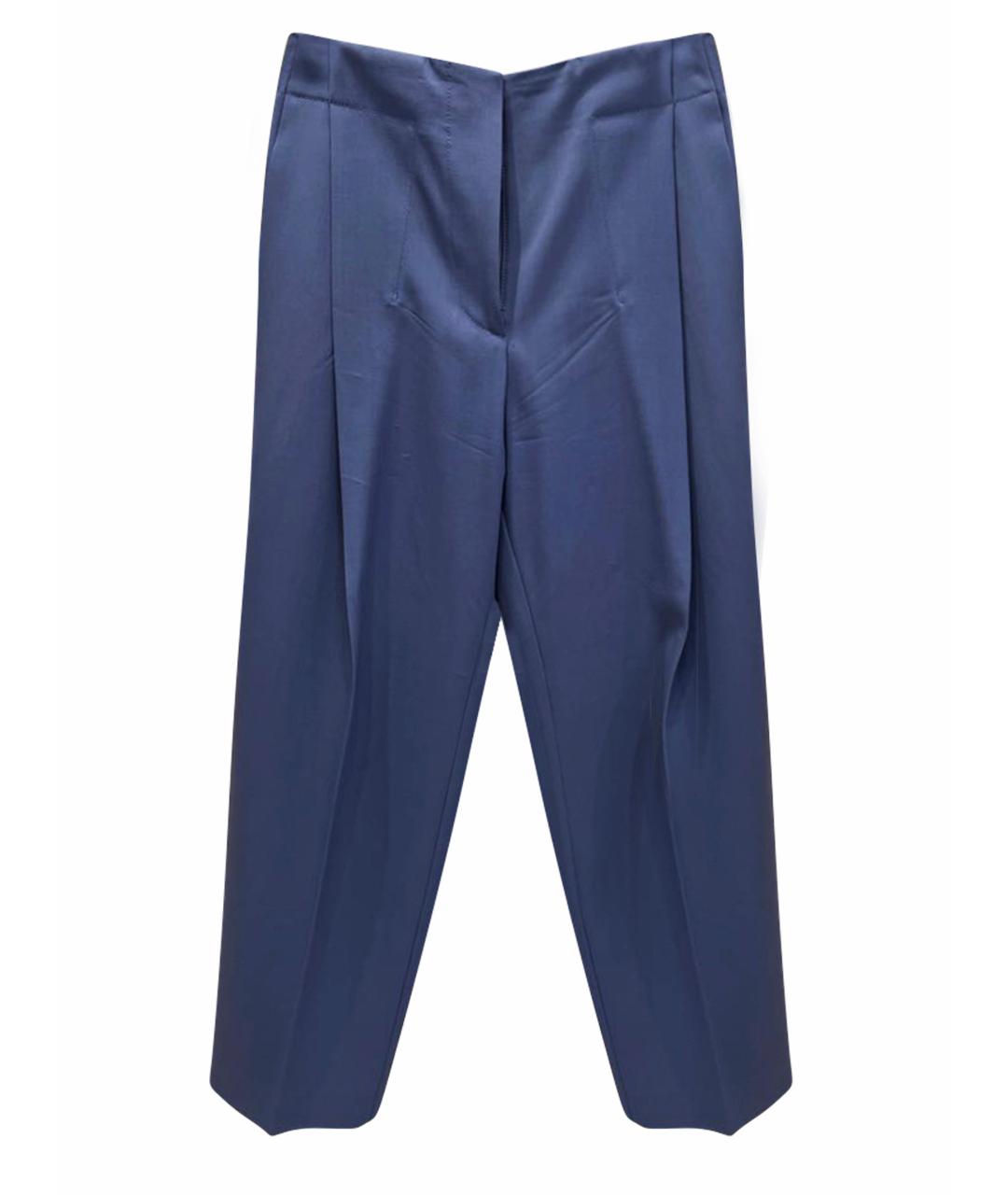 HUGO BOSS Синие шерстяные прямые брюки, фото 1