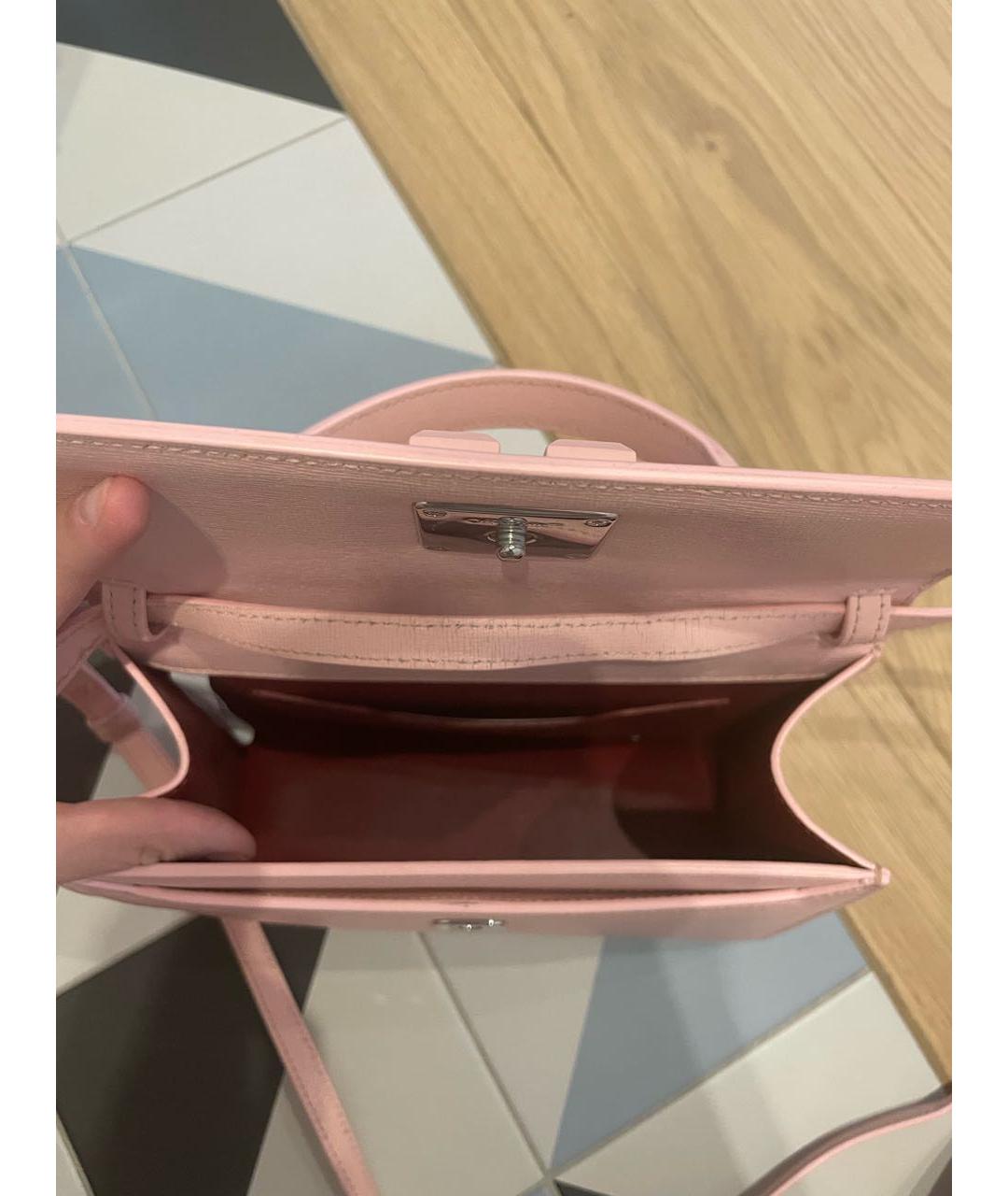 OFF-WHITE Розовая кожаная сумка через плечо, фото 8