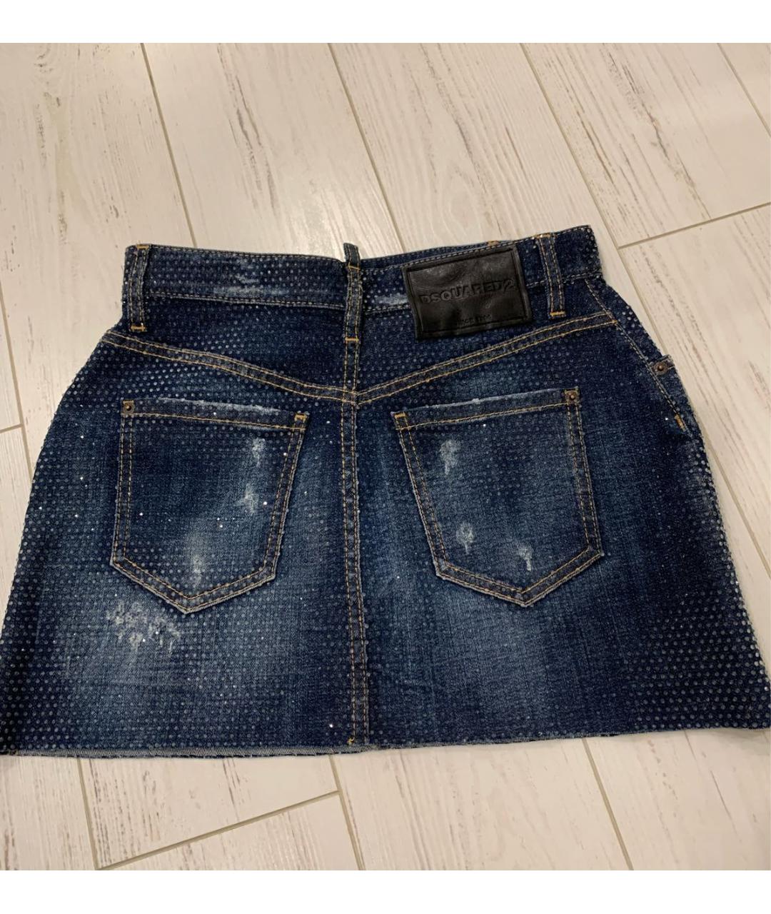 DSQUARED2 Синяя деним юбка мини, фото 2