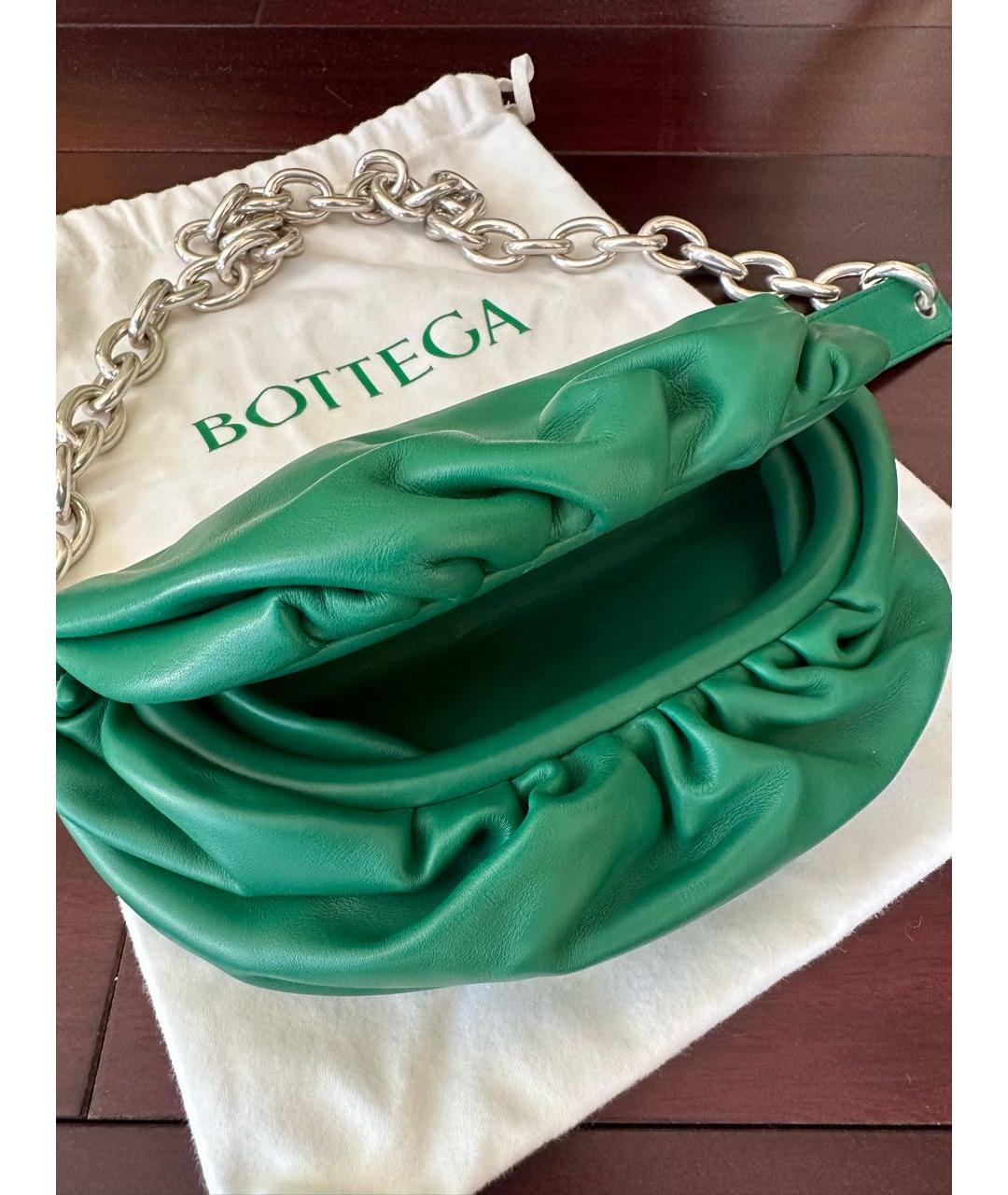 BOTTEGA VENETA Зеленая кожаная поясная сумка, фото 4