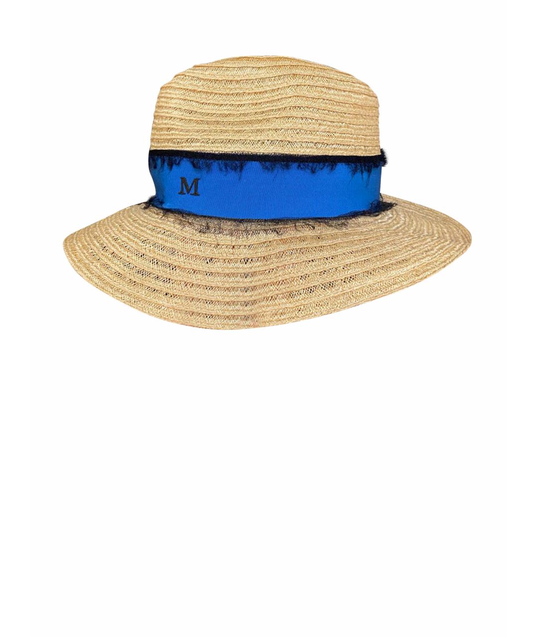 MAISON MICHEL Бежевая соломенная шляпа, фото 1