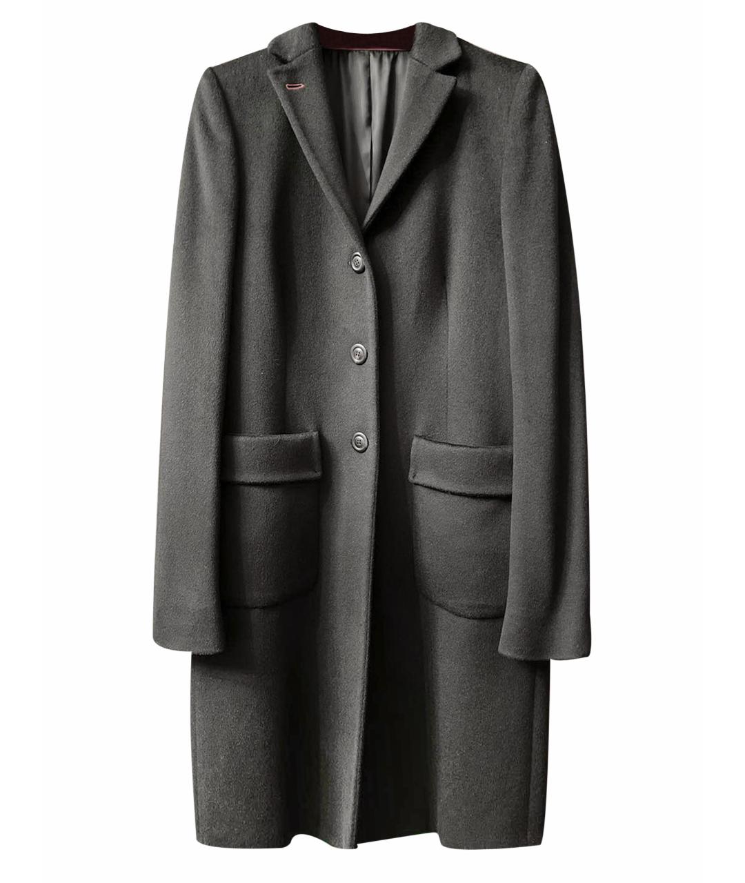 LUCIANO BARBERA Черное шерстяное пальто, фото 1