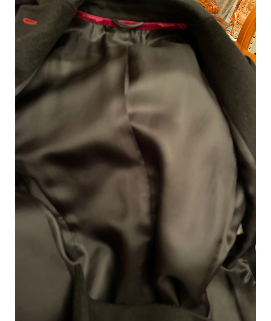 LUCIANO BARBERA Черное шерстяное пальто, фото 8