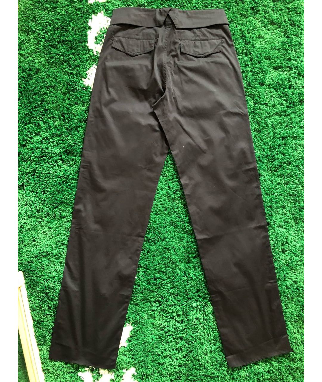 GIORGIO ARMANI Черные хлопковые классические брюки, фото 3