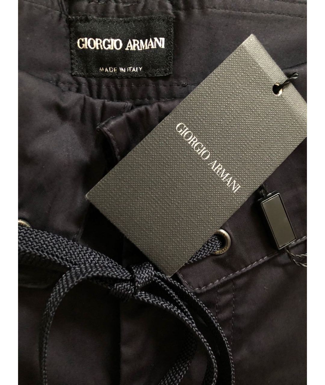 GIORGIO ARMANI Черные хлопковые классические брюки, фото 4