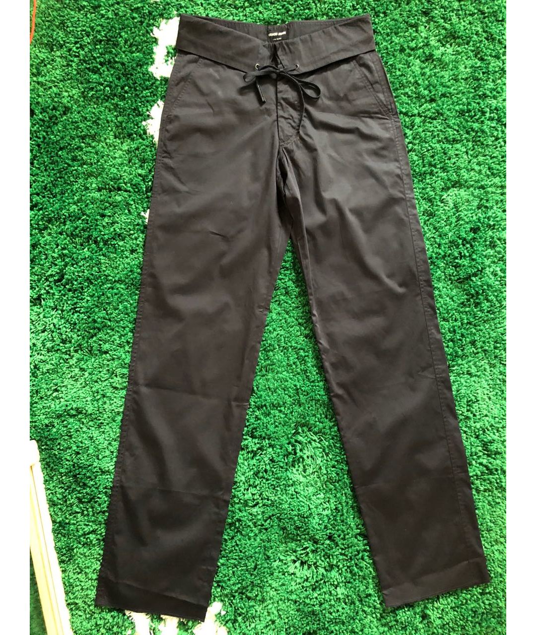 GIORGIO ARMANI Черные хлопковые классические брюки, фото 2
