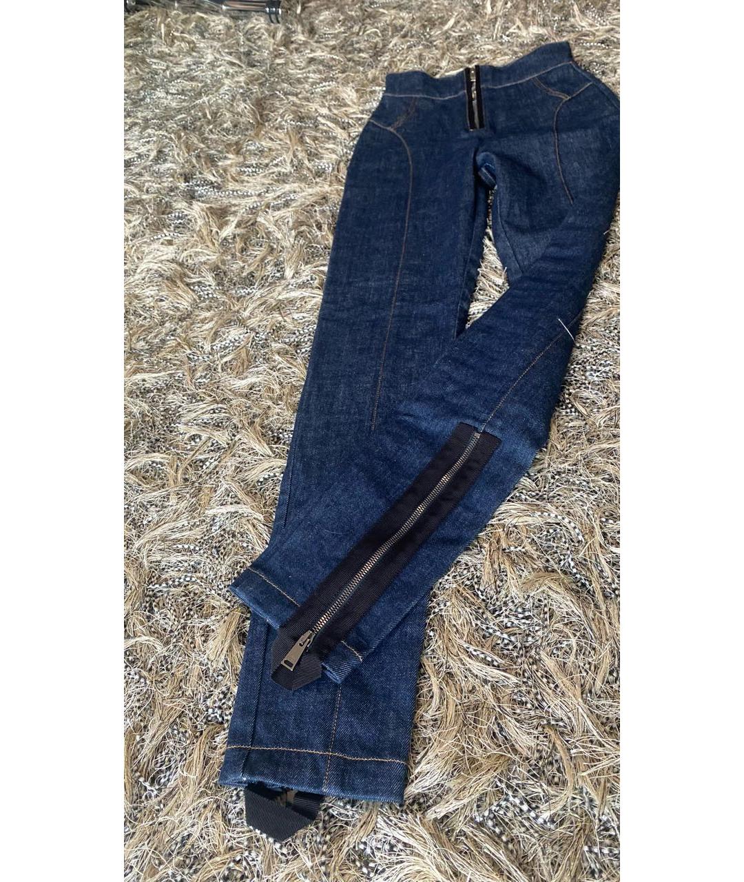 FENDI Синие хлопко-эластановые джинсы слим, фото 4