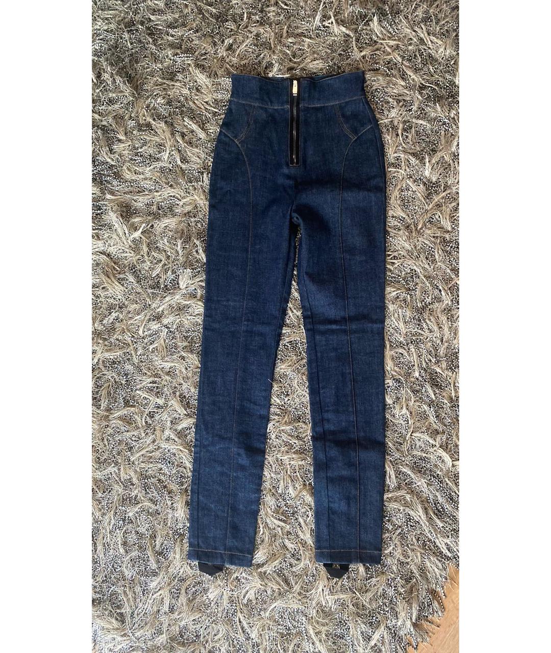FENDI Синие хлопко-эластановые джинсы слим, фото 7