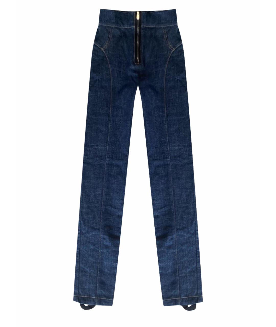 FENDI Синие хлопко-эластановые джинсы слим, фото 1