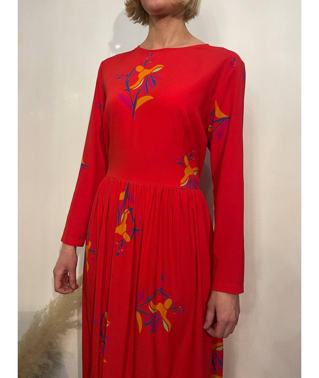 POUSTOVIT Красное шелковое платье, фото 5