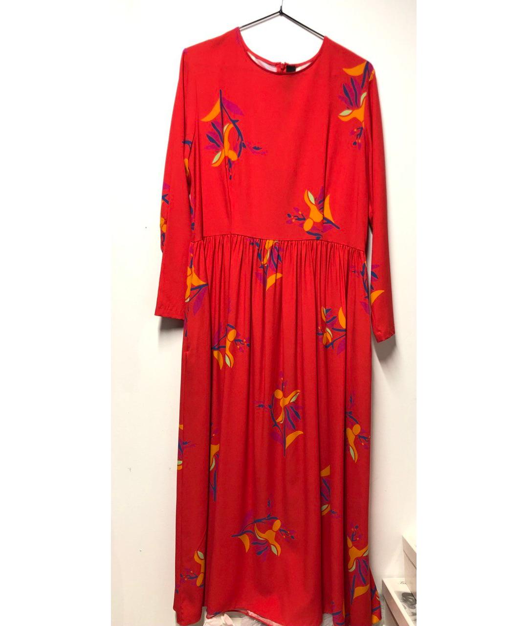 POUSTOVIT Красное шелковое платье, фото 7