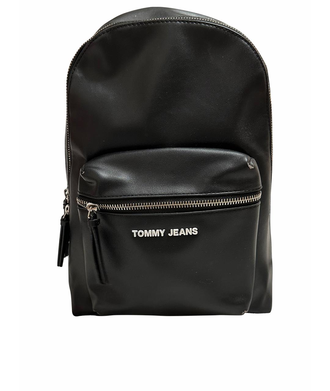 TOMMY HILFIGER Черный рюкзак из искусственной кожи, фото 1